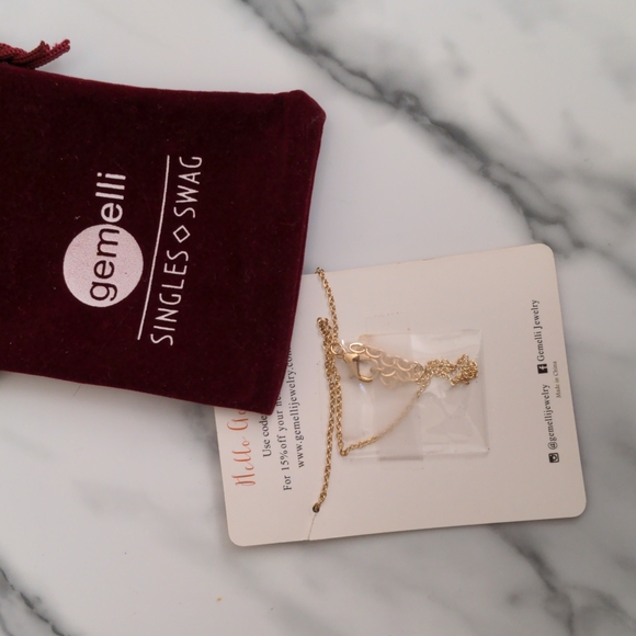 *3/$20* Gemelli Pave Heart Gold Necklace - Picture 3 of 3